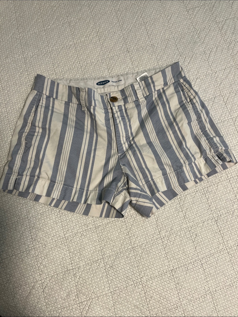Old Navy Blue & White Striped Women's Shorts